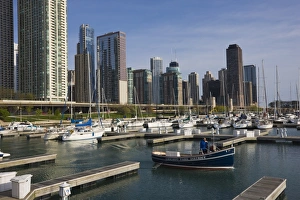 Yacht marina, Chicago, Illinois, United States of America, North America Yacht marina, Chicago, Illinois, United States of America, North America