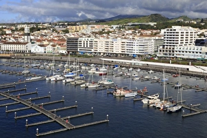 Azores Prints: Yacht Marina in Ponta Delgada Port, Sao Miguel Island, Azores, Portugal, Atlantic, Europe