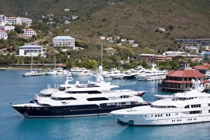 Virgin Islands Prints: Yachts in Charlotte Amalie Harbor, St