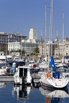 Marinas Prints: Yachts in Darsena Marina, La Coruna, Galicia, Spain, Europe