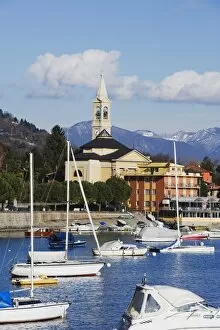 Images Dated 11th January 2010: Yachts in the harbour at Solcio on Lake Maggiore, Italian Lakes, Piedmont, Italy, Europe