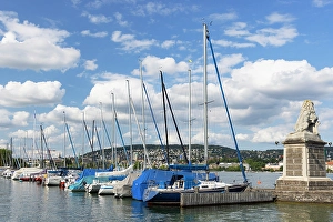 Azure Prints: Yachts on Lake Zurich, Zurich, Switzerland