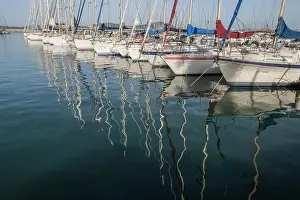 Stillness Prints: Yachts and reflections, Marina at Alghero, Sardinia, Italy