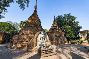 Mandalay Prints: Yadana Hsemee Pagoda Complex, Inwa (Ava), Mandalay, Myanmar (Burma), Asia