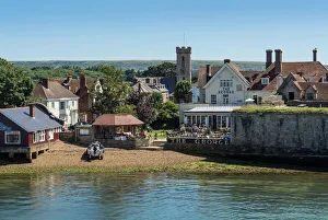 Yarmouth from The Solent in summer, Isle of Wight, England, United Kingdom, Europe