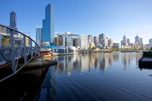 Melbourne Prints: Yarra River and city skyline, Melbourne, Victoria, Australia, Pacific