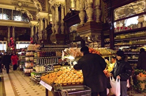 Stores Prints: Yeliseevs Food Hall, Tverskay Ulitsa, Tverskaya, Moscow, Russia, Europe