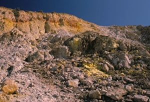 Nisiros Prints: Yellow and orange volcanic rock
