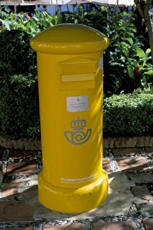 Street Furniture Prints: Yellow postbox