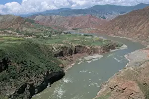 Yellow River Prints: Yellow River, Lajia, Qinghai Province, China, Asia