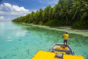Pohnpei Prints: Yellow sundeck of a boat in the Ant Atoll, Pohnpei, Micronesia, Pacific