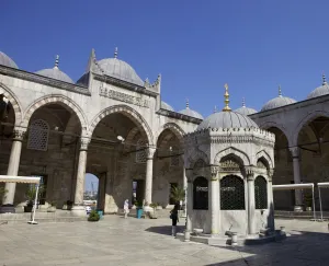 Traditionally Turkish Prints: The Yeni Camii (New Mosque), Istanbul, Turkey, Europe, Eurasia