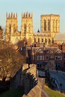 City Walls Prints: York Minster from the City Wall, York, Yorkshire, England, United Kingdom, Europe