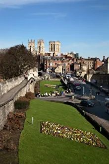 Lawn Prints: York Minster from the City Walls, York, Yorkshire, England