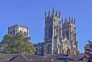 York Collection: York Minster seen from the city walls at Bootham Bar, York, Yorkshire, England