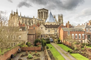 York Prints: York Minster in winter under heavy skies, York, North Yorkshire, England, United Kingdom