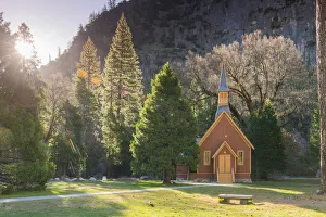 Chapel Prints: Yosemite Valley Chapel, Yosemite National Park, UNESCO World Heritage Site, California