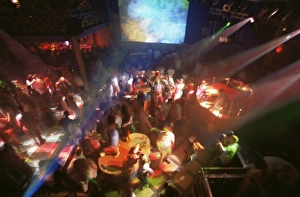 Estonia Prints: Young people dance in the Hollywood night club, at the Stalin cinema, Tallinn