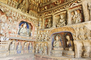 Images Dated 23rd January 2000: Yungang Caves cut during the Northern Wei Dynasty, dating from 460 AD