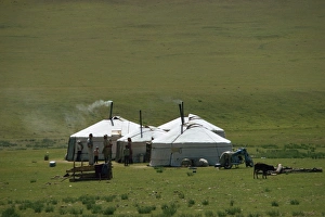 Nomad Prints: Yurts in a Ger camp near Hangay in Mongolia
