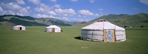 Yurt Prints: Yurts (ghers) in Orkhon valley