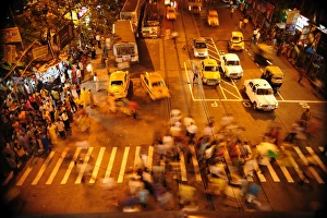 Stereotypically Indian Prints: Zebra crossing, Kolkata, West Bengal, India, Asia