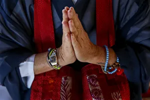 Human Hand Prints: Zen Buddhist Kesa transmission ceremony, Morocco, North Africa, Africa