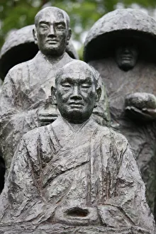 Pilgrims Prints: Zen pilgrim statue by Torao Yazaki, Vincennes, Val-de-Marne, France, Europe
