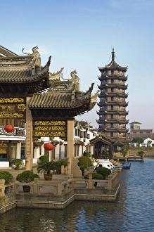 Pagodas Prints: Zhouzhuang, Jiangsu, China, Asia