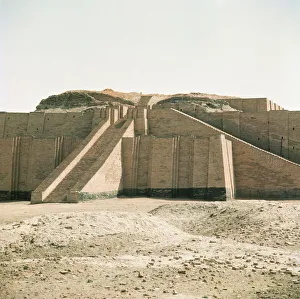 Mesopotamia Prints: Ziggurat in Sumerian city dating from around 4500-400BC