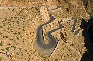 Zigzag road in the Dades Gorge, Atlas Mountains, Morocco, North Africa, Africa