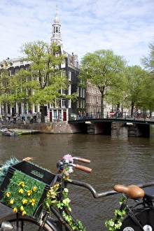Bicycles Prints: Zuiderkerk and Canal, Amsterdam, Holland, Europe