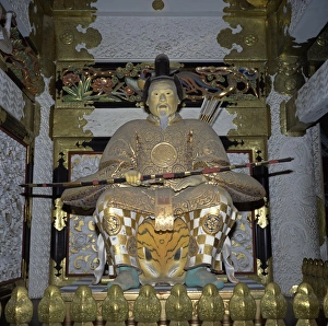 Nikko Prints: Zuijin guardian, Heian era, Yomai-mon Gate, Tosho-gu Shrine, Nikko, Honshu, Japan, Asia