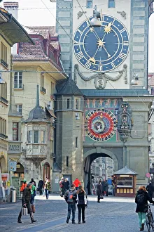 Clock Prints: Zytglogge astronomical clock, Bern, Switzerland, Europe